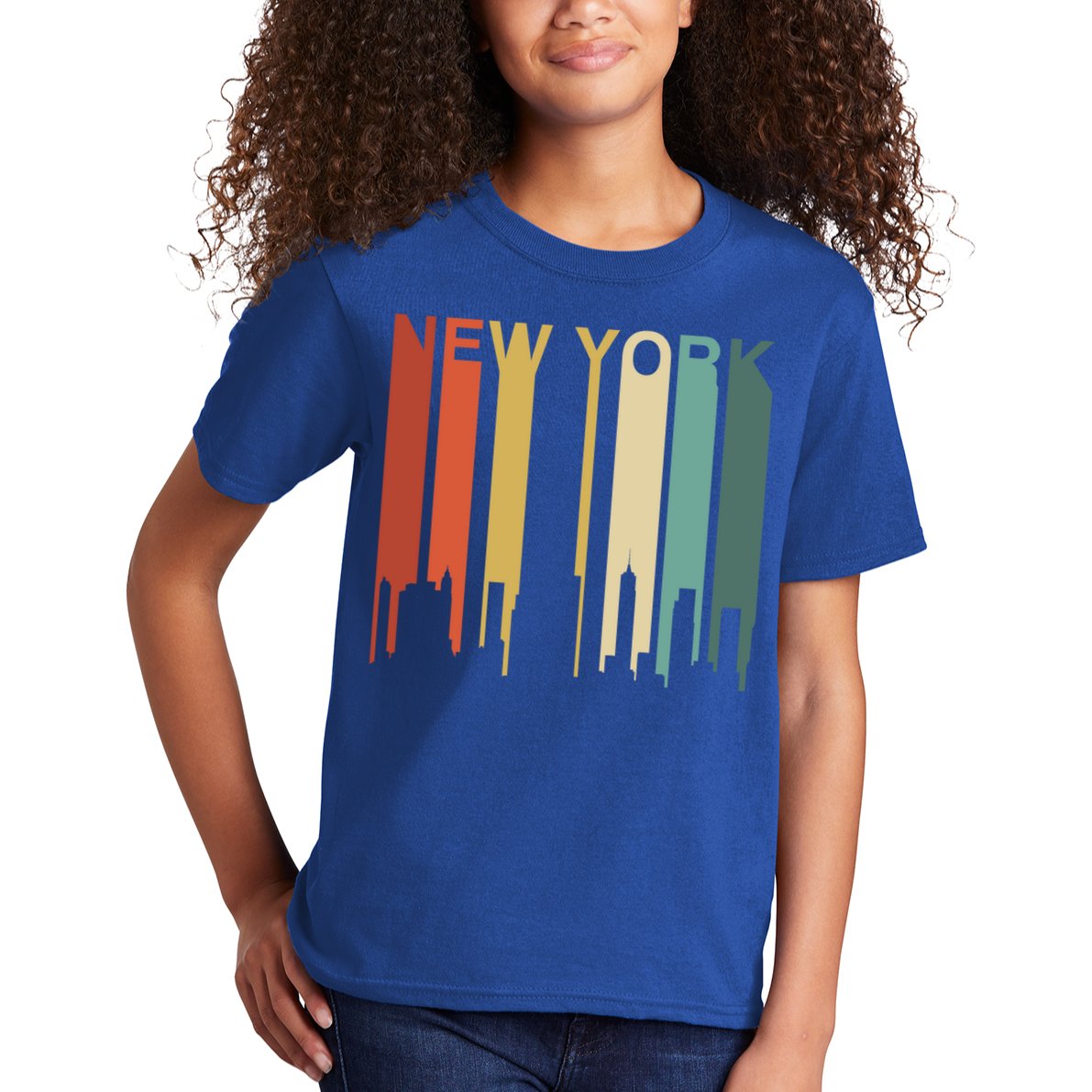 Retro New York Vintage City Urban Skyline Nyc Ny Architect Great Gift Kids T-Shirt