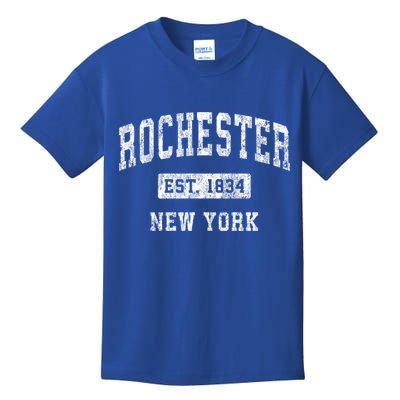Rochester New York Ny Vintage Established Sports Design Gift Kids T-Shirt