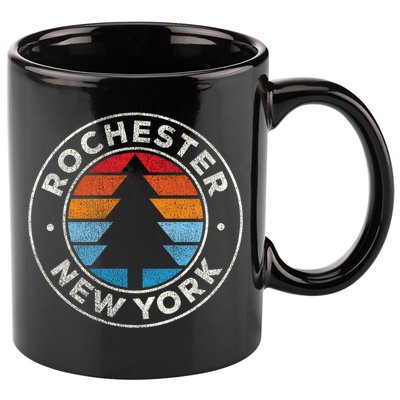 Rochester New York Ny Vintage Graphic Retro 70s Great Gift 11oz C Handle Ceramic Mug