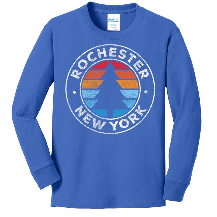 Rochester New York Ny Vintage Graphic Retro 70s Great Gift Kids Long Sleeve Shirt