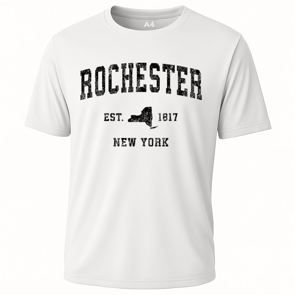 Rochester New York Ny Vintage Established Athletic Sports Design Cooling Performance Crew T-Shirt