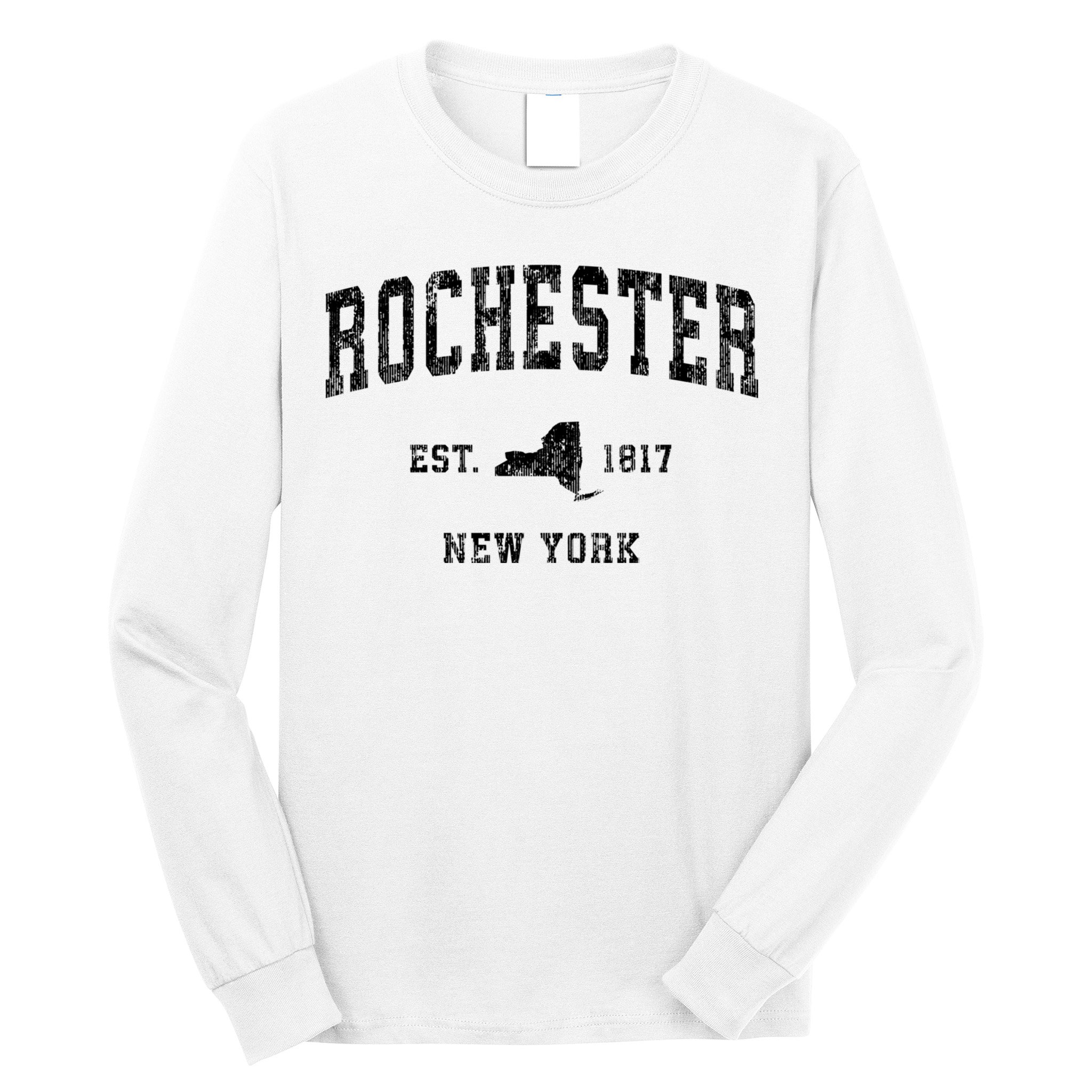 Rochester New York Ny Vintage Established Athletic Sports Design Long Sleeve Shirt