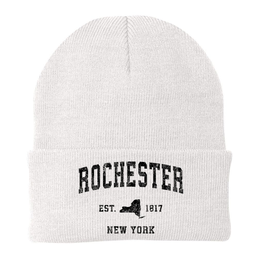 Rochester New York Ny Vintage Established Athletic Sports Design Beanie