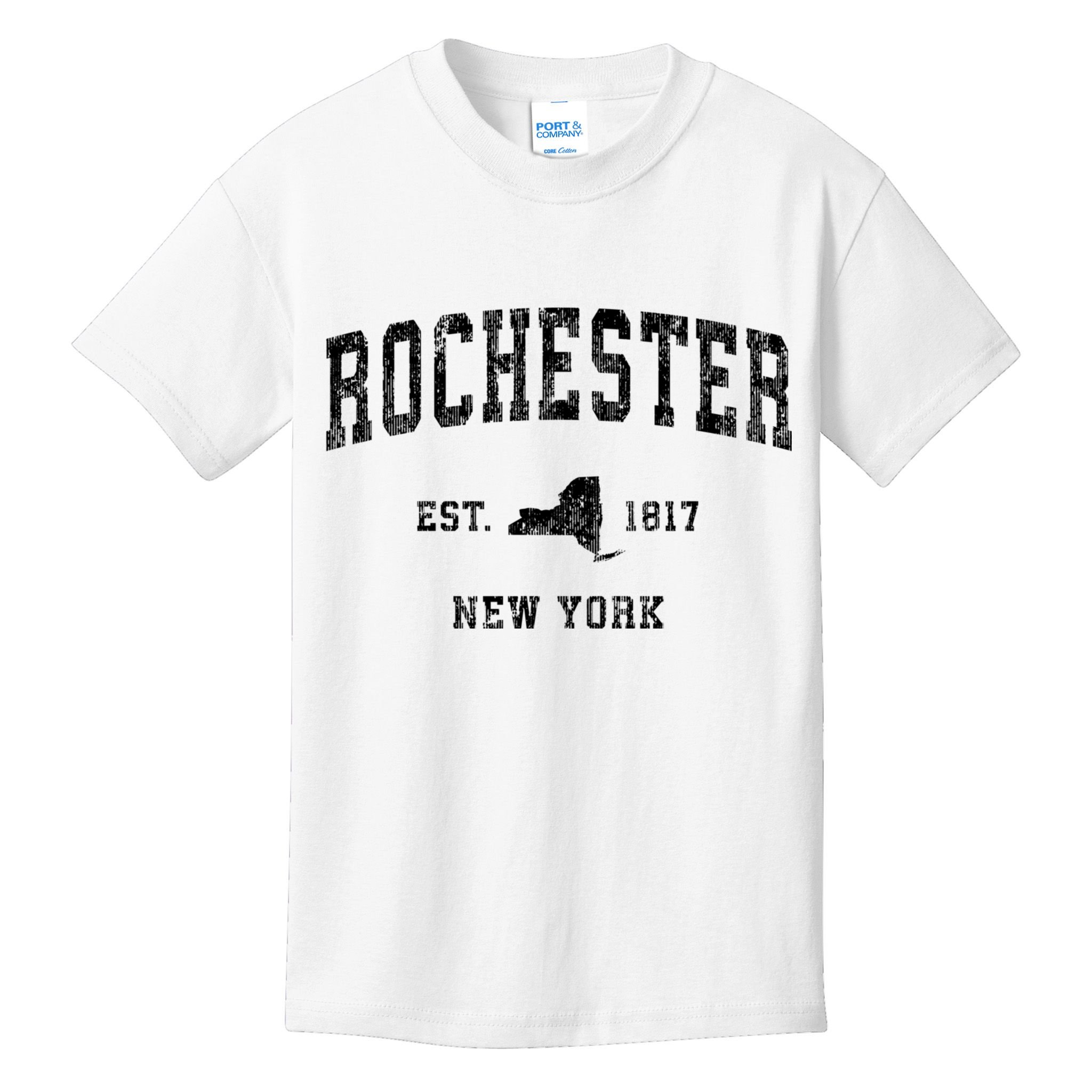 Rochester New York Ny Vintage Established Athletic Sports Design Kids T-Shirt