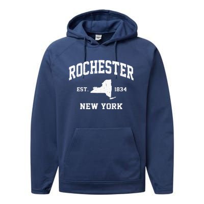 Rochester New York NY vintage State Athletic Style Performance Fleece Hoodie