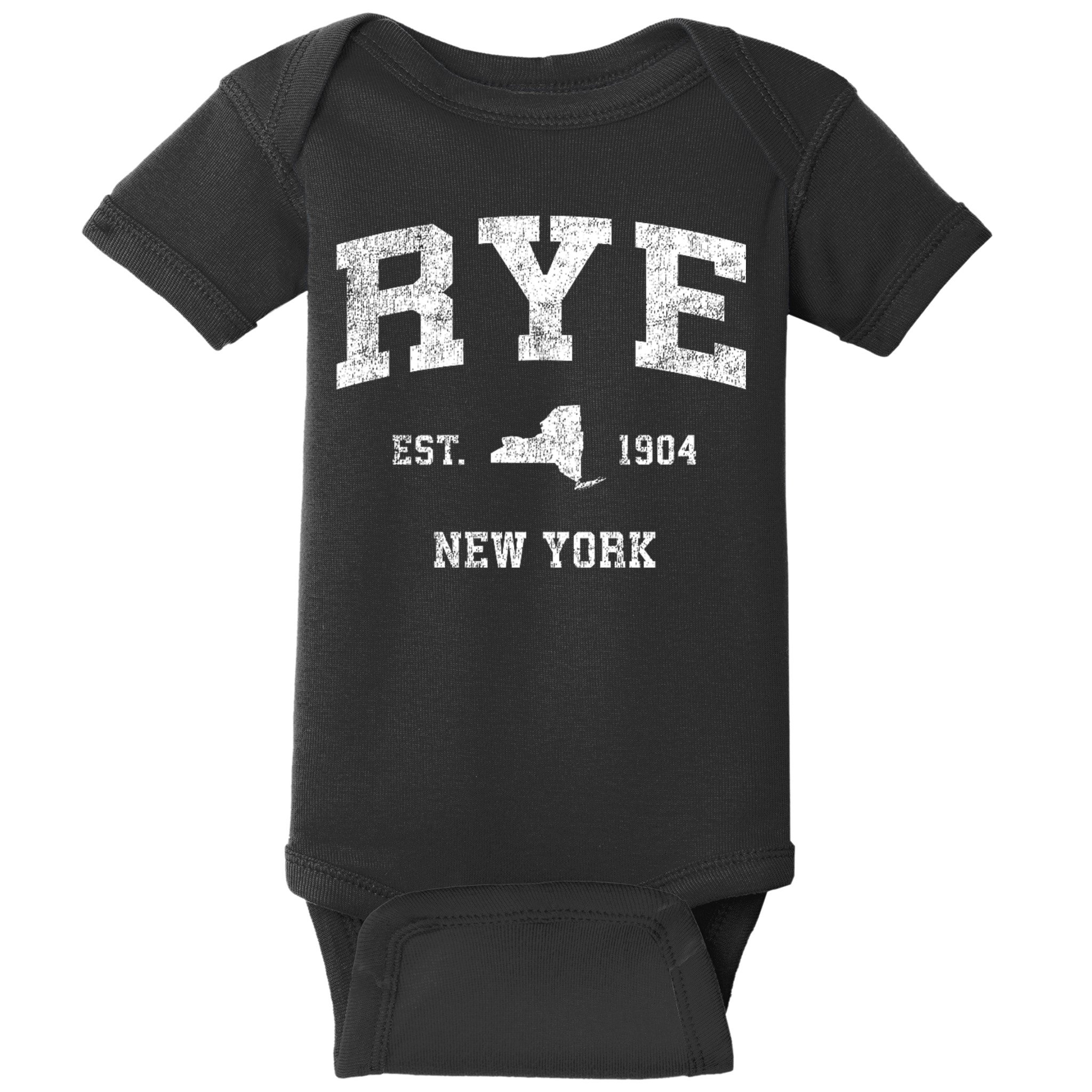 Rye New York Ny Vintage Sports Design Baby Bodysuit