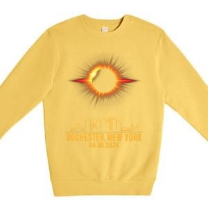 Rochester New York Total Solar Eclipse 04.08.2024 Premium Crewneck Sweatshirt