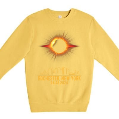 Rochester New York Total Solar Eclipse 04.08.2024 Premium Crewneck Sweatshirt