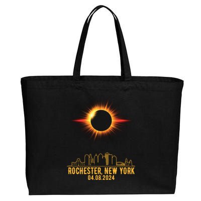 Rochester New York Total Solar Eclipse 04.08.2024 Cotton Canvas Jumbo Tote