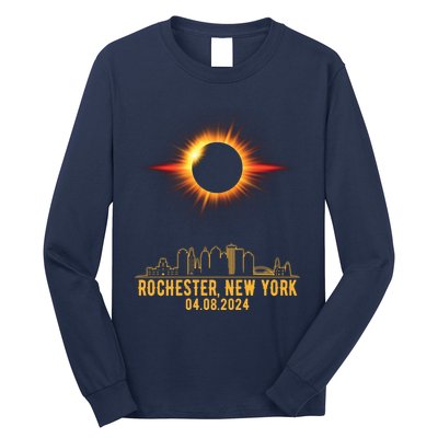 Rochester New York Total Solar Eclipse 04.08.2024 Long Sleeve Shirt