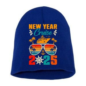 Retro New Years Cruise 2025 Cruise Squad New Years Eve Party Great Gift Short Acrylic Beanie