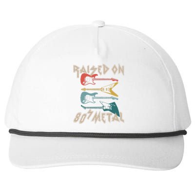 Raised On 80s Metal 80s Rock Hair Bands Metal Music Fans Snapback Five-Panel Rope Hat