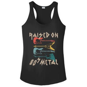 Raised On 80s Metal 80s Rock Hair Bands Metal Music Fans Ladies PosiCharge Competitor Racerback Tank