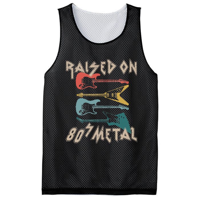 Raised On 80s Metal 80s Rock Hair Bands Metal Music Fans Mesh Reversible Basketball Jersey Tank