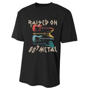 Raised On 80s Metal 80s Rock Hair Bands Metal Music Fans Performance Sprint T-Shirt