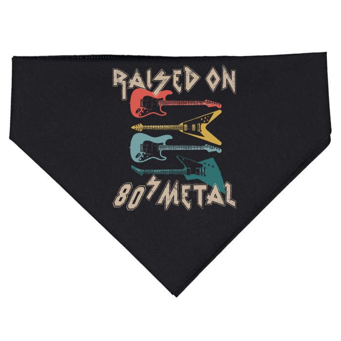 Raised On 80s Metal 80s Rock Hair Bands Metal Music Fans USA-Made Doggie Bandana