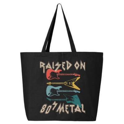 Raised On 80s Metal 80s Rock Hair Bands Metal Music Fans 25L Jumbo Tote