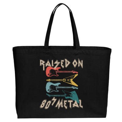 Raised On 80s Metal 80s Rock Hair Bands Metal Music Fans Cotton Canvas Jumbo Tote