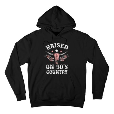 Raised On 90S Country Southern Western Cowgirl Hoodie