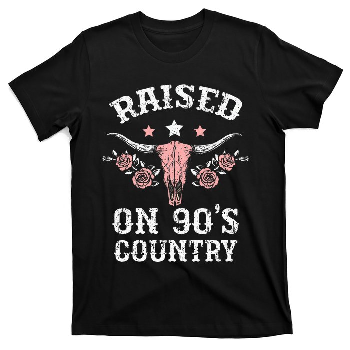 Raised On 90S Country Southern Western Cowgirl T-Shirt