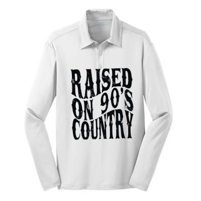 Raised On 90s Country Silk Touch Performance Long Sleeve Polo