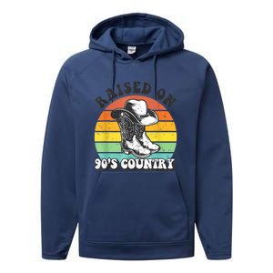 Raised On 90's Country Music Funny Performance Fleece Hoodie