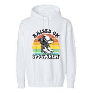 Raised On 90's Country Music Funny Garment-Dyed Fleece Hoodie