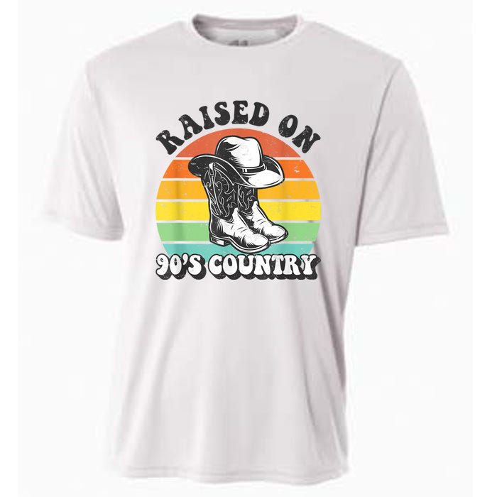 Raised On 90's Country Music Funny Cooling Performance Crew T-Shirt