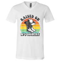 Raised On 90's Country Music Funny V-Neck T-Shirt