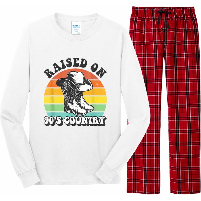 Raised On 90's Country Music Funny Long Sleeve Pajama Set