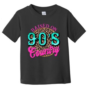 Raised on 90's Country Retro Music Leopard Cow Funny Toddler T-Shirt