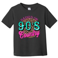 Raised on 90's Country Retro Music Leopard Cow Funny Toddler T-Shirt