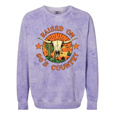 Raised On 90s Country Colorblast Crewneck Sweatshirt