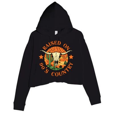 Raised On 90s Country Crop Fleece Hoodie