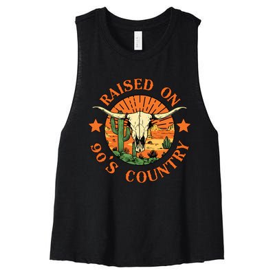 Raised On 90s Country Women's Racerback Cropped Tank