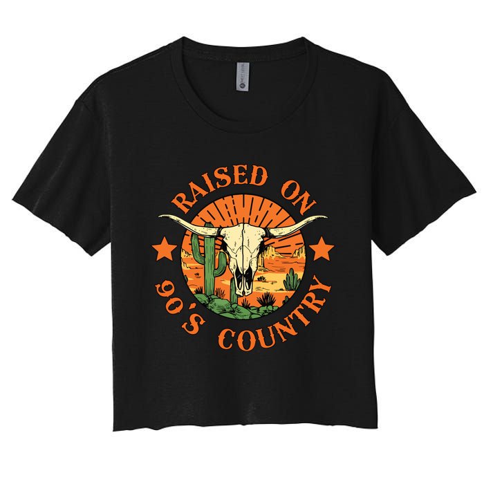 Raised On 90s Country Women's Crop Top Tee