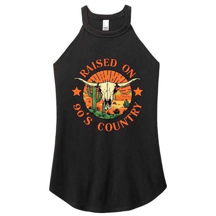 Raised On 90s Country Women's Perfect Tri Rocker Tank