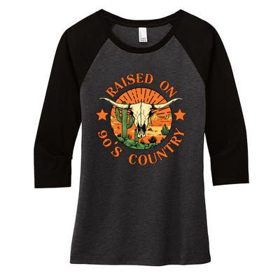 Raised On 90s Country Women's Tri-Blend 3/4-Sleeve Raglan Shirt