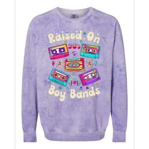 Raised On 90s Boy Bands Cassette Tape Retro Colorblast Crewneck Sweatshirt