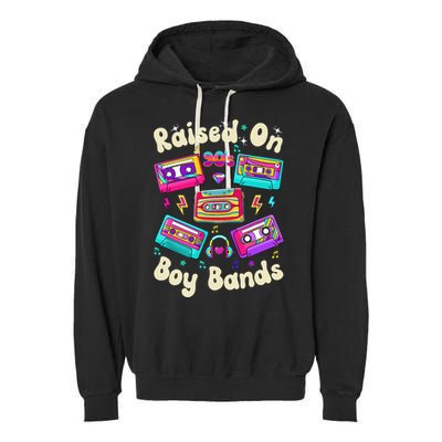 Raised On 90s Boy Bands Cassette Tape Retro Garment-Dyed Fleece Hoodie