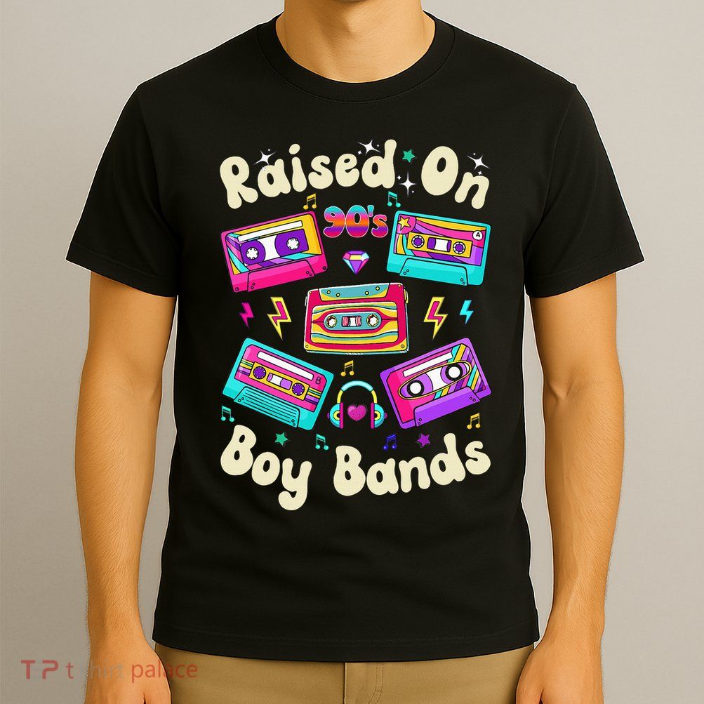 Raised On 90s Boy Bands Cassette Tape Retro T-Shirt
