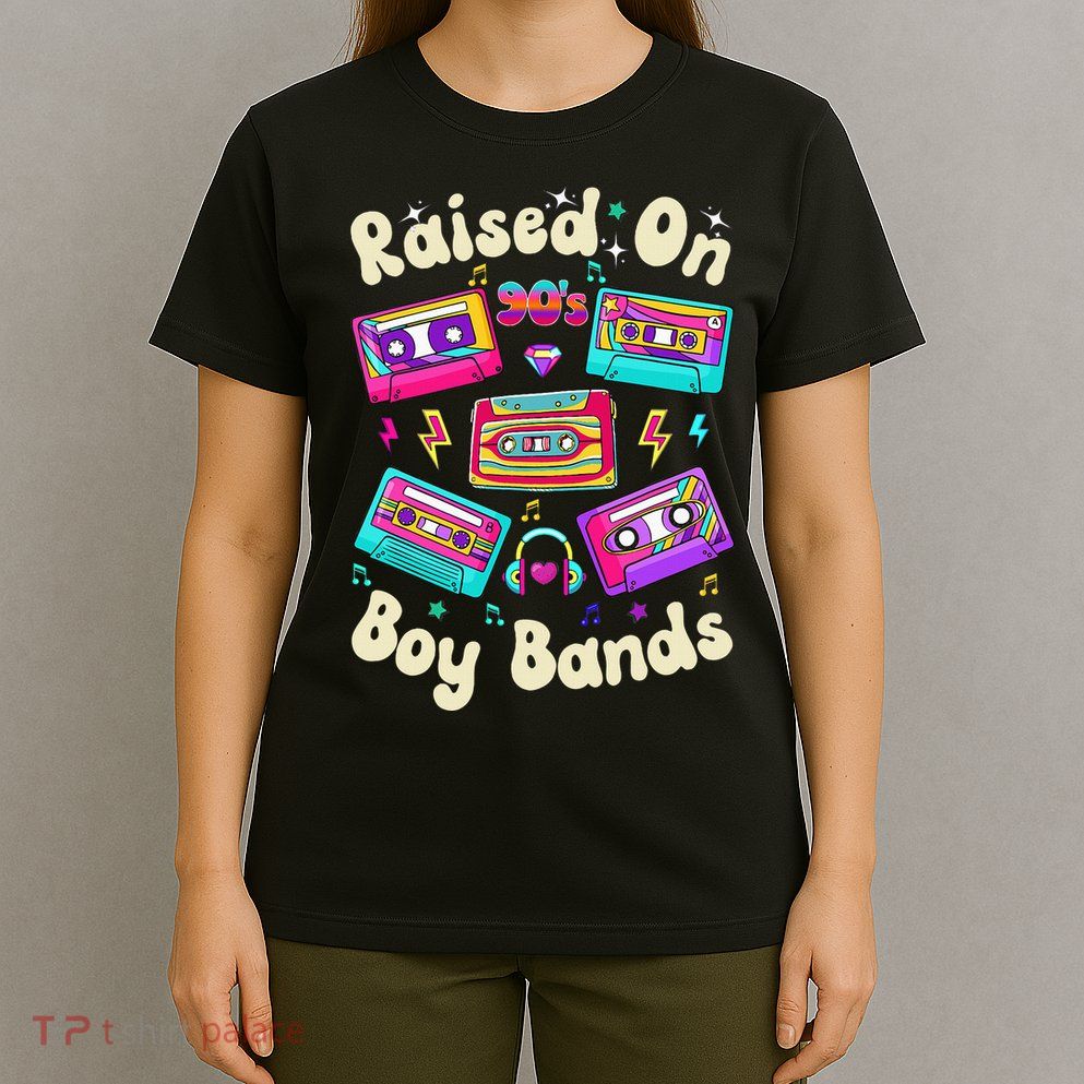 Raised On 90s Boy Bands Cassette Tape Retro T-Shirt