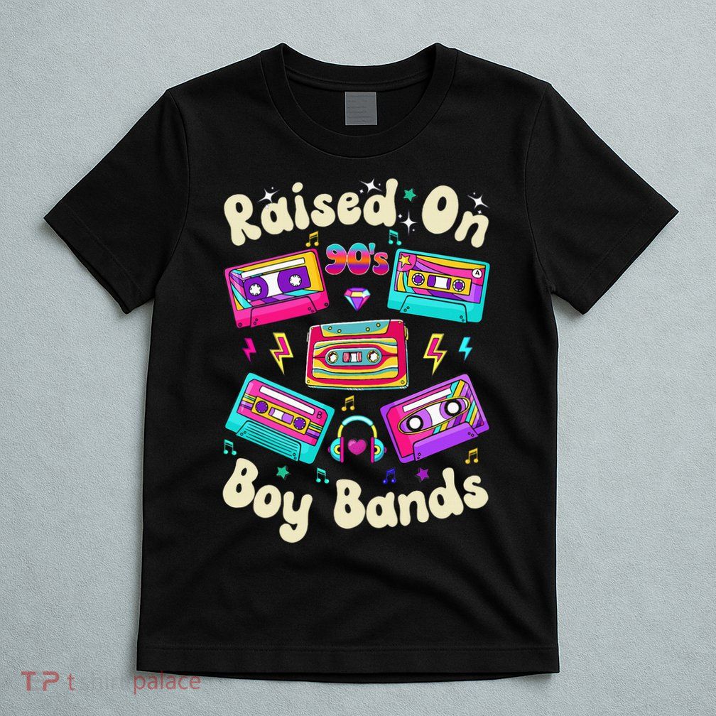 Raised On 90s Boy Bands Cassette Tape Retro T-Shirt