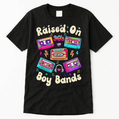 Raised On 90s Boy Bands Cassette Tape Retro Tall T-Shirt