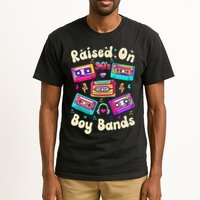 Raised On 90s Boy Bands Cassette Tape Retro Tall T-Shirt