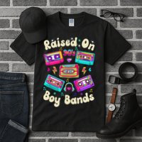 Raised On 90s Boy Bands Cassette Tape Retro Tall T-Shirt