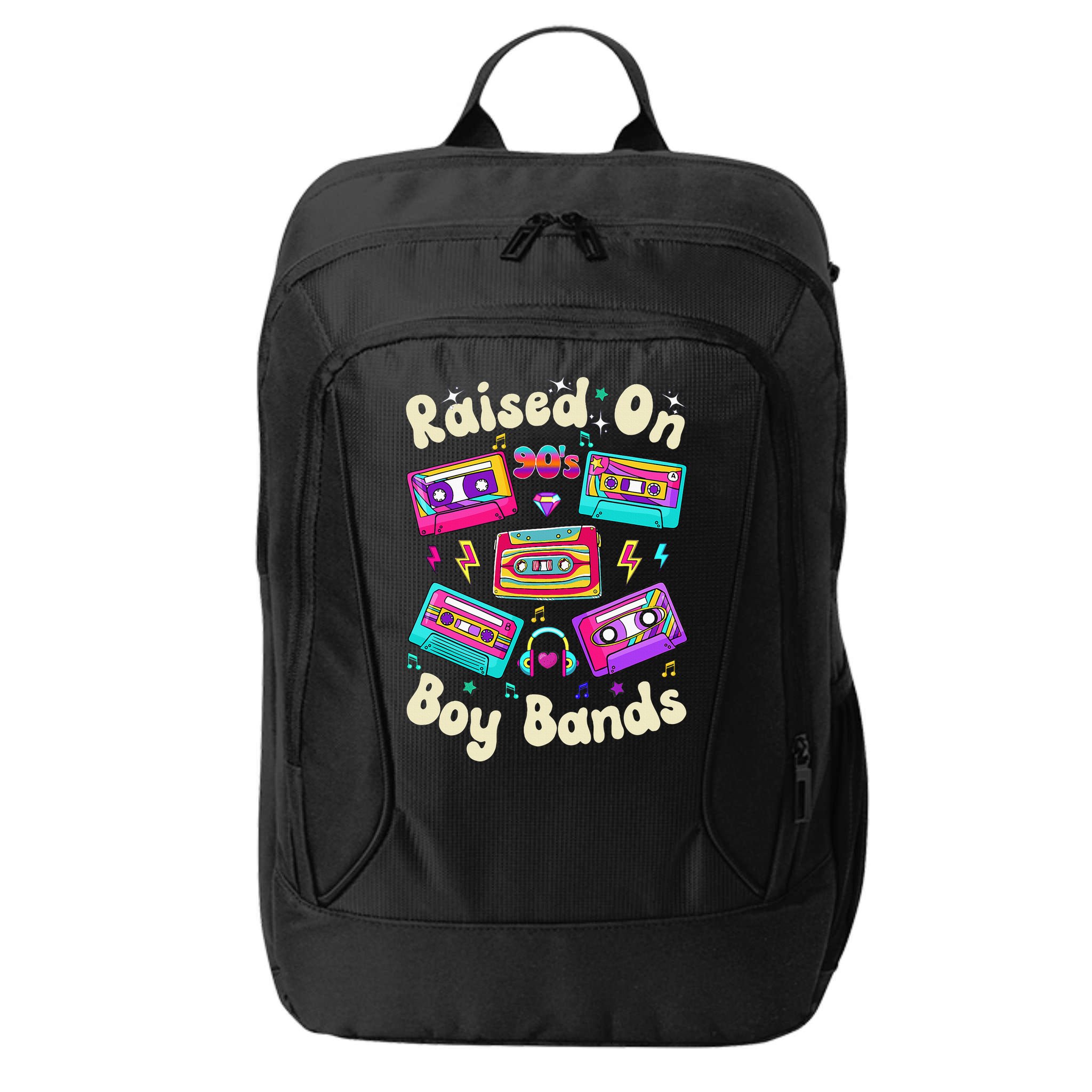 Raised On 90s Boy Bands Cassette Tape Retro City Backpack