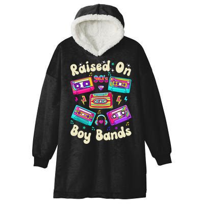 Raised On 90s Boy Bands Cassette Tape Retro Hooded Wearable Blanket