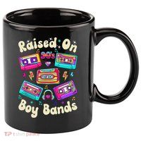 Raised On 90s Boy Bands Cassette Tape Retro 11oz C Handle Ceramic Mug