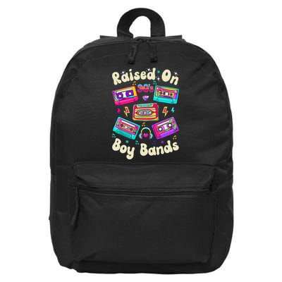 Raised On 90s Boy Bands Cassette Tape Retro 16 in Basic Backpack
